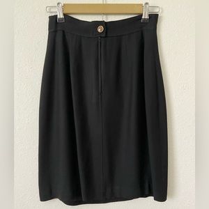 MaxMara Black High Waisted Straight Lined Skirt